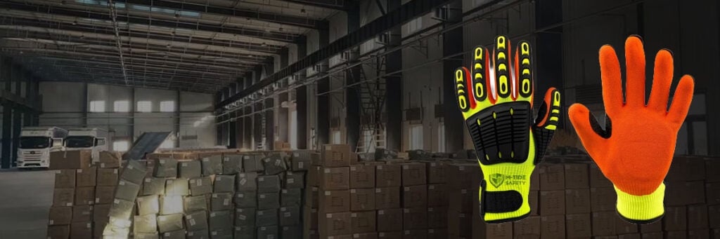 Impact resistant gloves for warehouse use